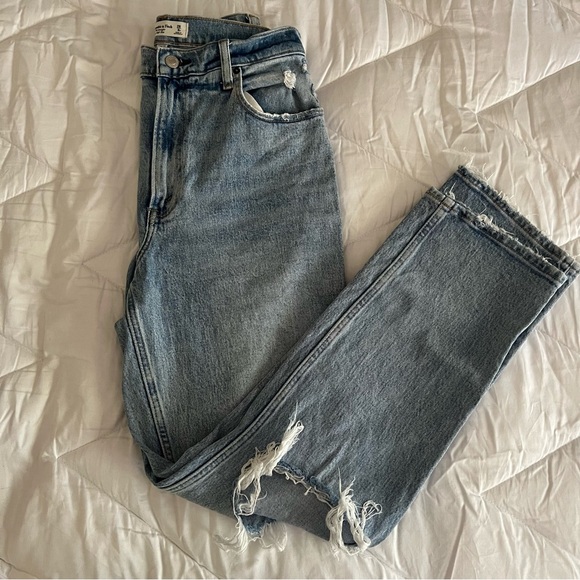 Abercrombie 90’s Straight Ultra High Rise Jeans Curve Love - Picture 3 of 5